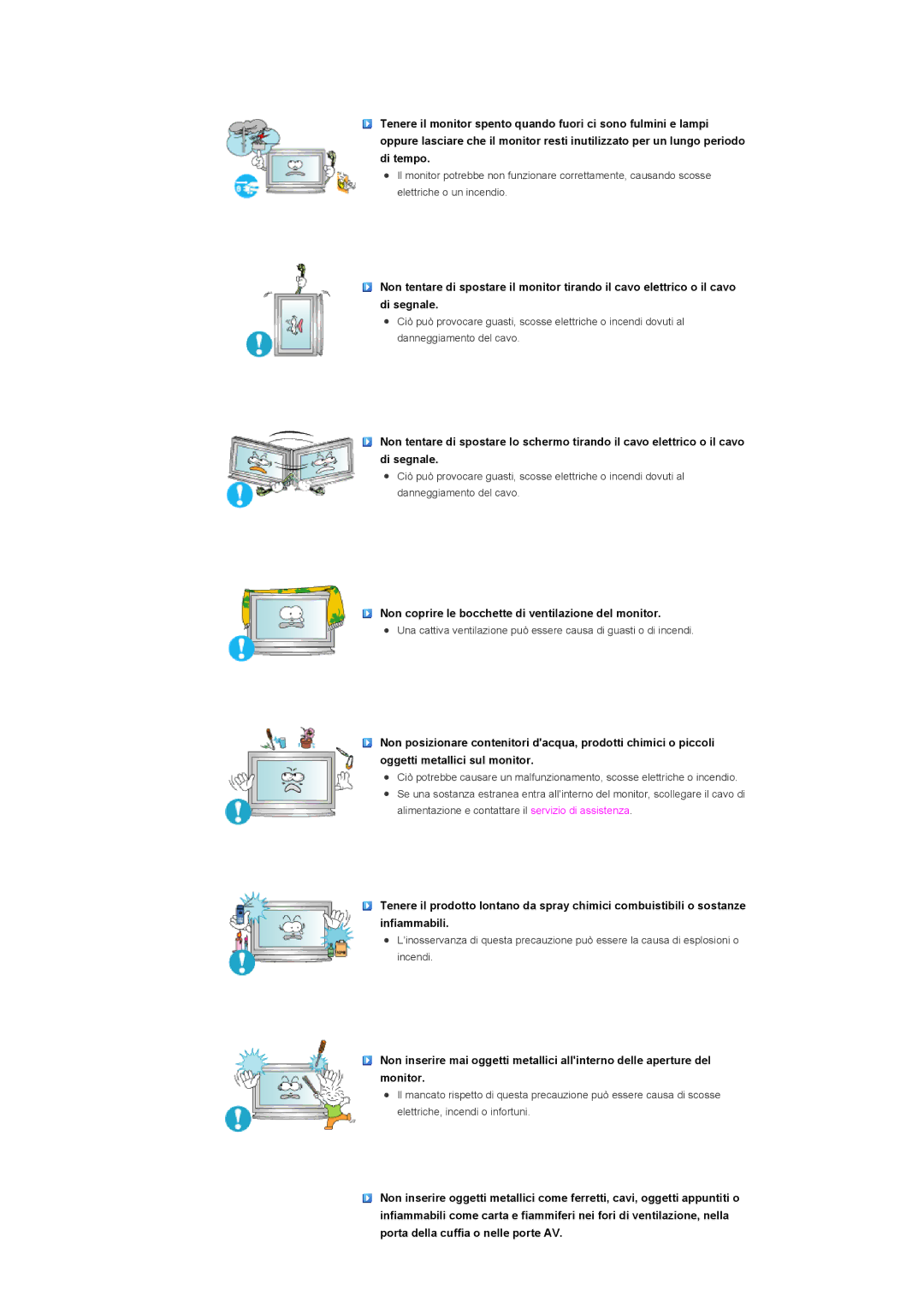 Samsung LS57BPHNS/EDC, LS57BPHNB/EDC, LS57BPPNS/EDC manual Non coprire le bocchette di ventilazione del monitor 