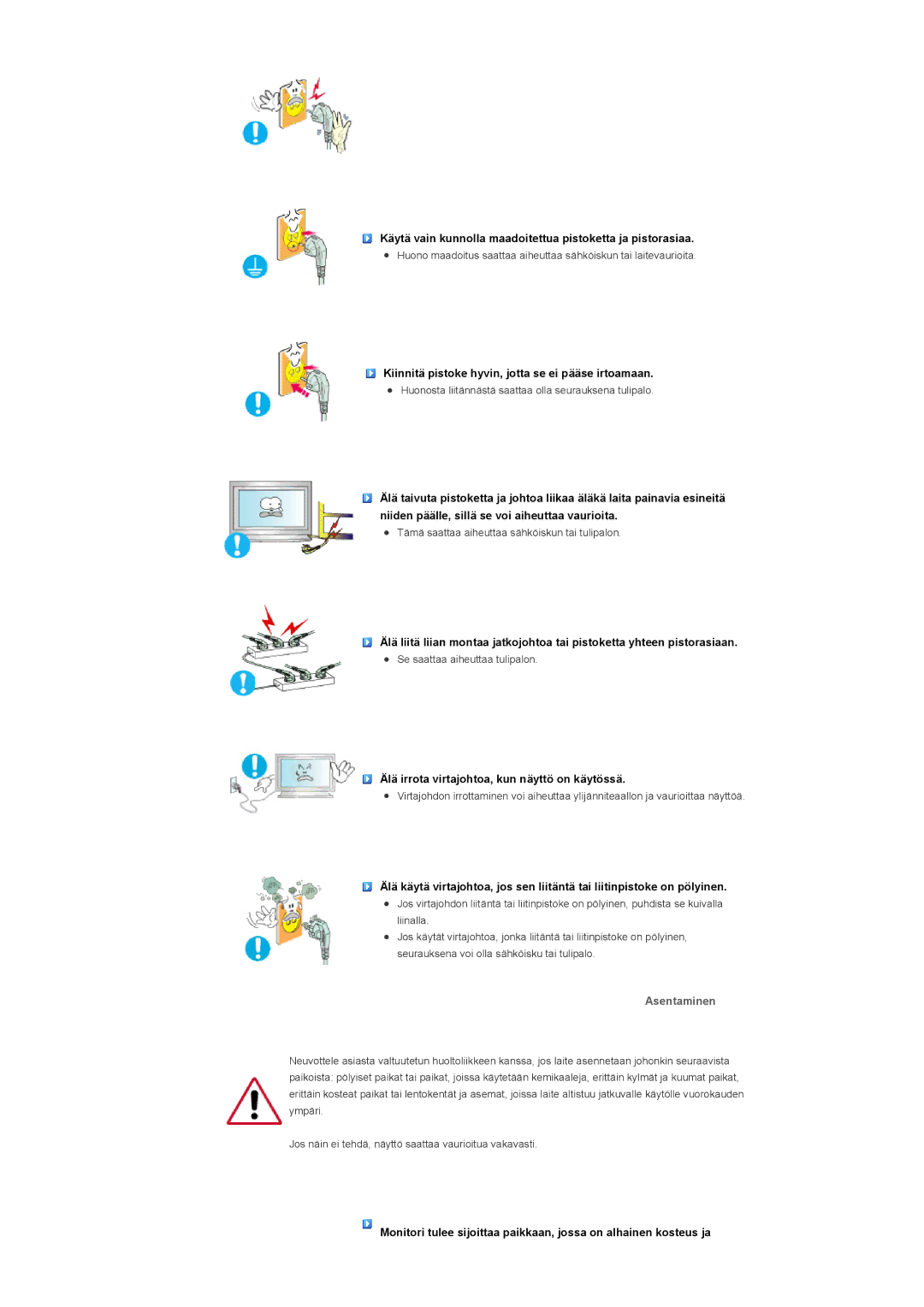 Samsung LS57BPHNB/EDC, LS57BPHNS/EDC, LS57BPPNS/EDC manual Asentaminen 