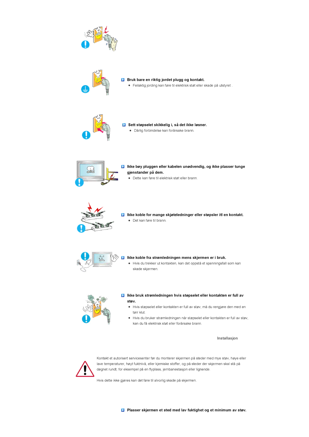 Samsung LS57BPHNB/EDC, LS57BPHNS/EDC, LS57BPPNS/EDC manual Installasjon 