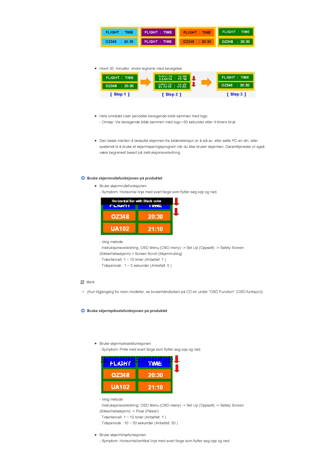 Samsung LS57BPHNB/EDC, LS57BPHNS/EDC, LS57BPPNS/EDC manual Bruke skjermrullefunksjonen på produktet 