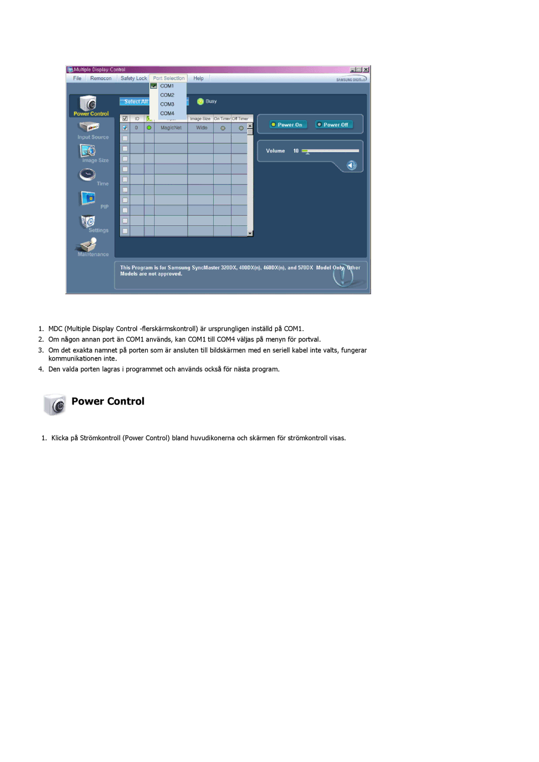 Samsung LS57BPHNB/EDC, LS57BPHNS/EDC, LS57BPPNS/EDC manual Power Control 