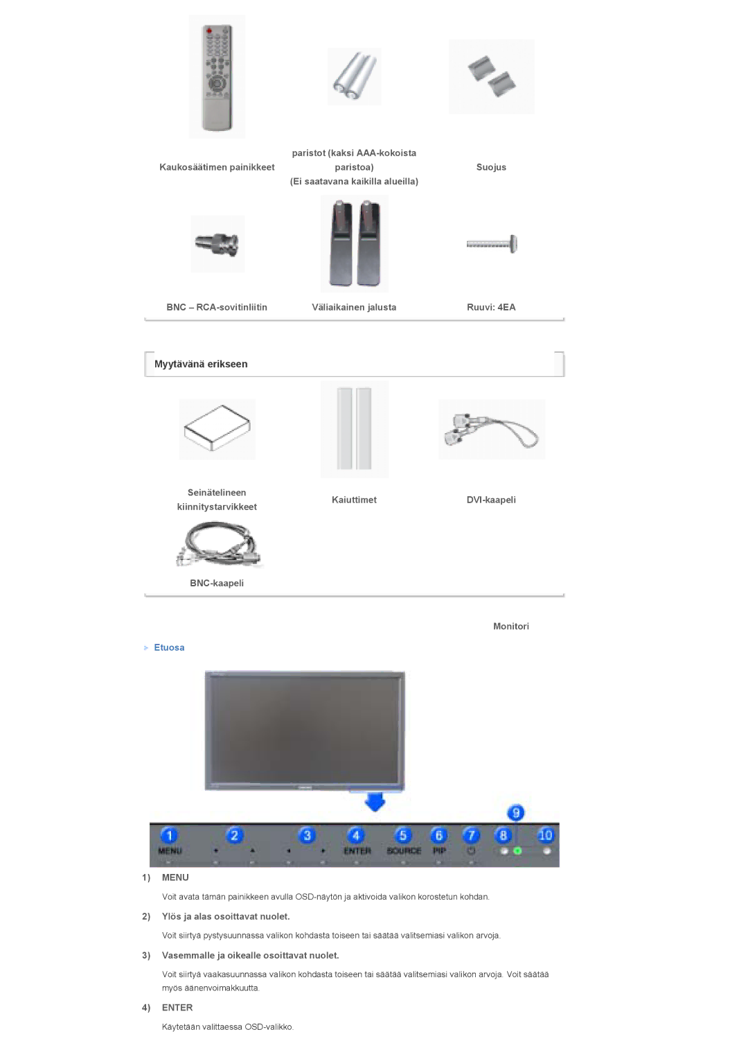 Samsung LS57BPHNB/EDC, LS57BPHNS/EDC, LS57BPPNS/EDC manual Menu, Enter 