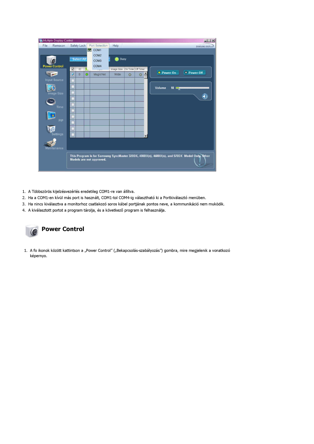 Samsung LS57BPHNB/EDC, LS57BPHNS/EDC, LS57BPPNS/EDC manual Power Control 