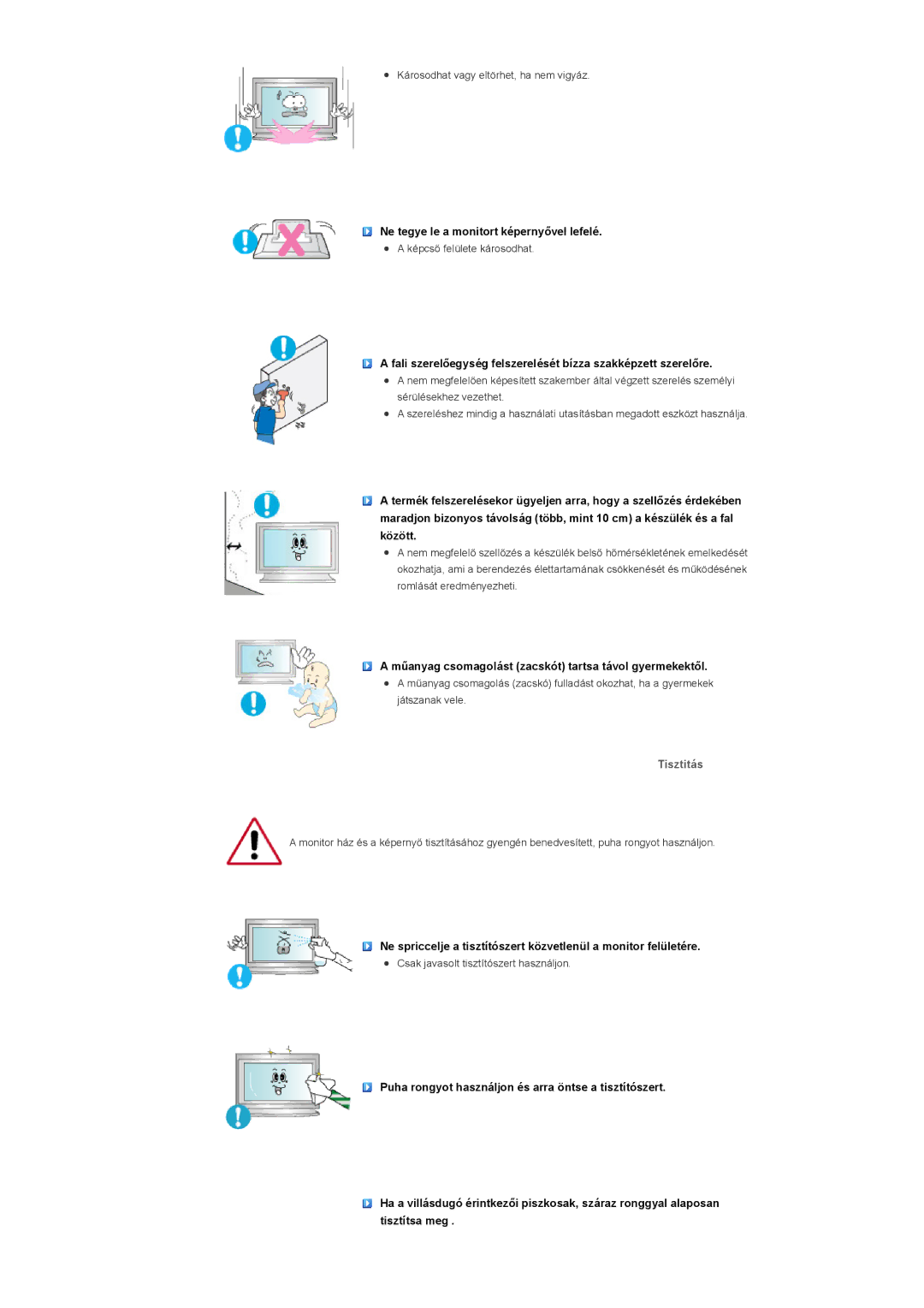 Samsung LS57BPPNS/EDC, LS57BPHNB/EDC, LS57BPHNS/EDC manual Tisztitás 