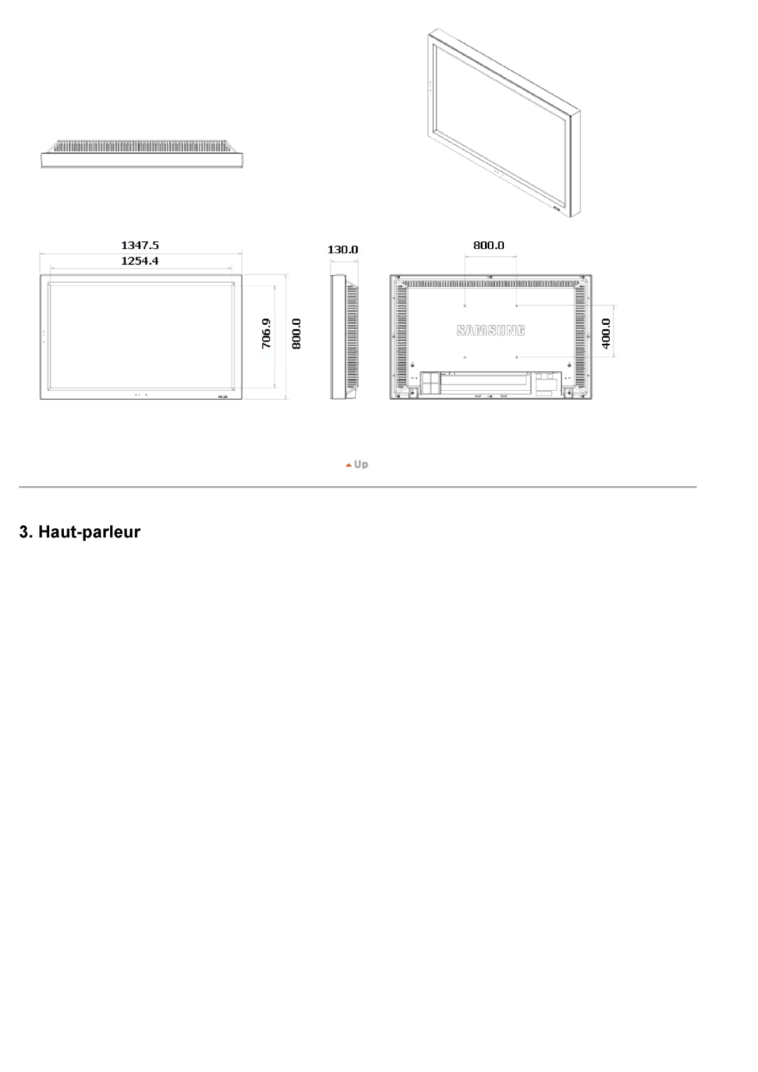 Samsung LS57BPTNBF/EDC, LS57BPTNS/EDC, LS57BPTNB/EDC manual Haut-parleur 