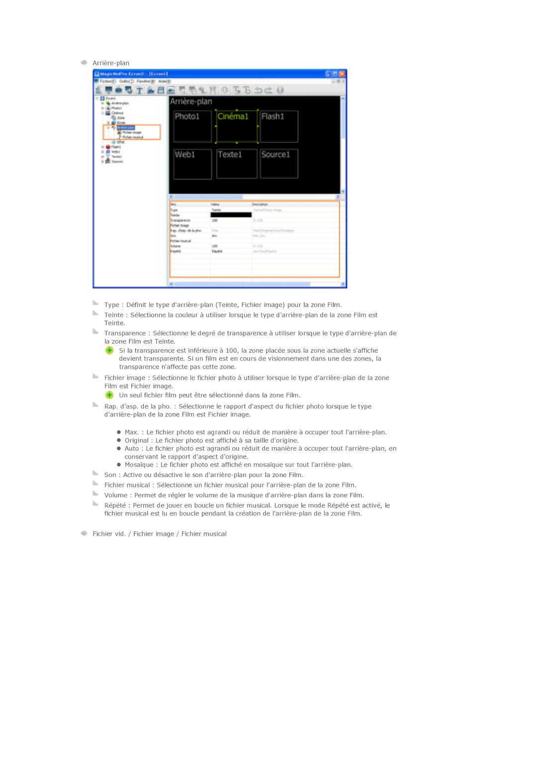 Samsung LS57BPTNB/EDC, LS57BPTNS/EDC, LS57BPTNBF/EDC manual Fichier vid. / Fichier image / Fichier musical 