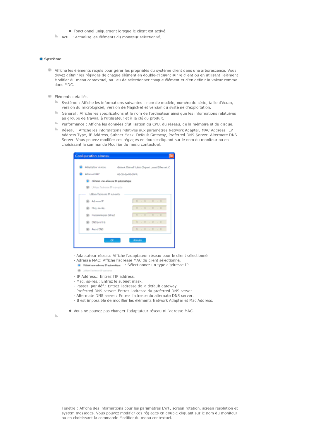 Samsung LS57BPTNS/EDC, LS57BPTNB/EDC, LS57BPTNBF/EDC manual Système 