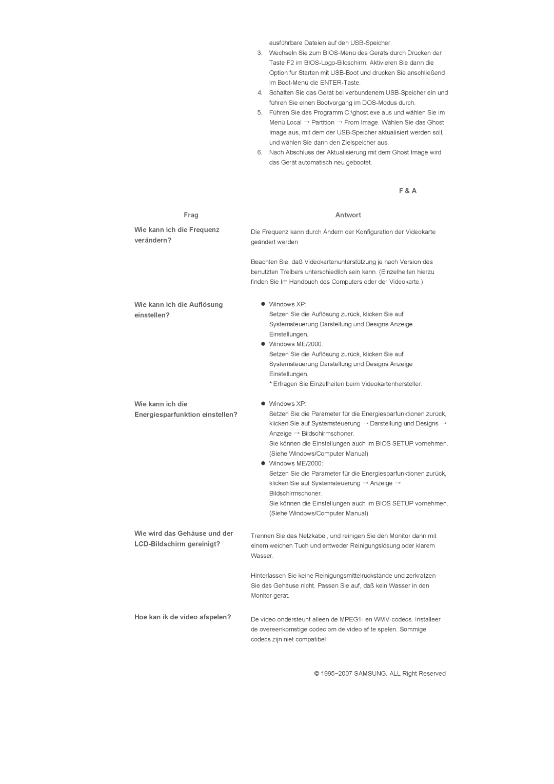 Samsung LS57BPTNS/EDC, LS57BPTNB/EDC manual Frag, Hoe kan ik de video afspelen? 