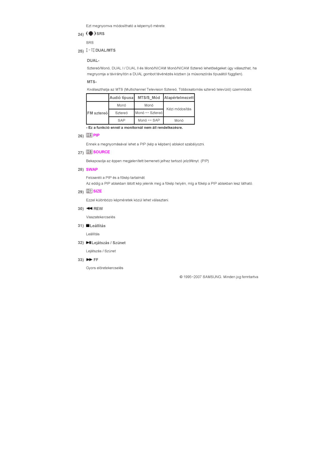 Samsung LS57BPTNB/EDC, LS57BPTNS/EDC manual DUAL/MTS Dual, Mts 