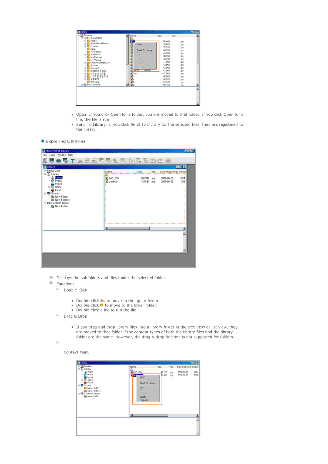 Samsung LS57BPTNBF/EDC, LS57BPTNS/XSJ, LS57BPTNS/EDC, LS57BPTNB/EDC manual Exploring Libraries 