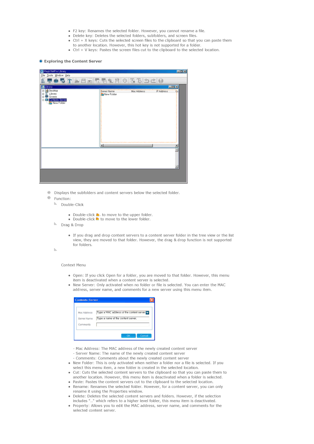 Samsung LS57BPTNBF/EDC, LS57BPTNS/XSJ, LS57BPTNS/EDC, LS57BPTNB/EDC manual Exploring the Content Server 