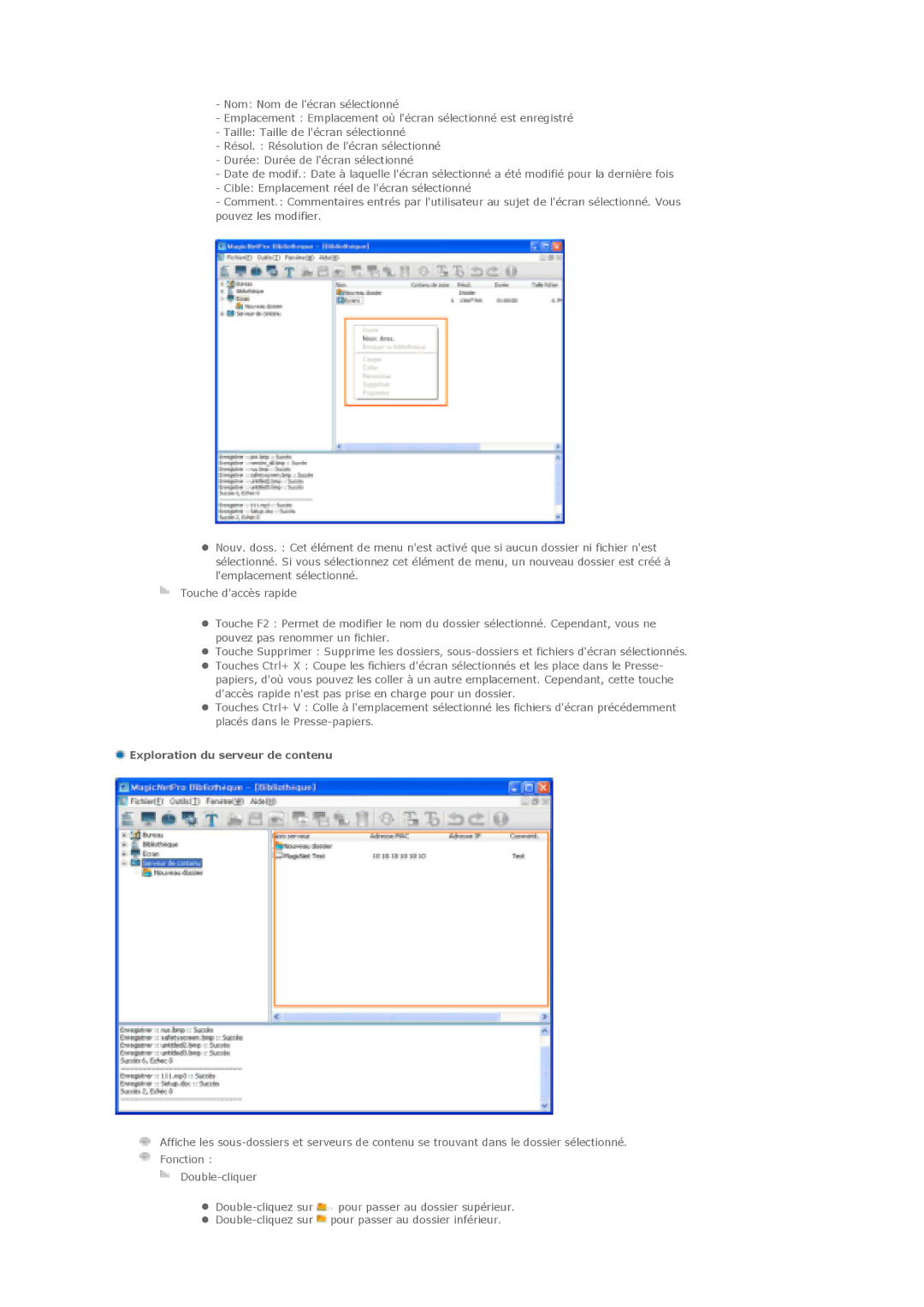 Samsung LS70BPPNBYSEDC, LS82BPTNB/EDC, LS70BPTNBF/EDC, LS70BPTNS/EDC, LS82BPTNS/EDC manual Exploration du serveur de contenu 