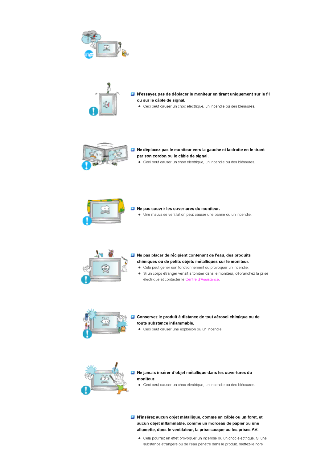 Samsung LS70BPTNBF/EDC, LS82BPTNB/EDC, LS70BPPNBYSEDC, LS70BPTNS/EDC, LS82BPTNS/EDC Ne pas couvrir les ouvertures du moniteur 