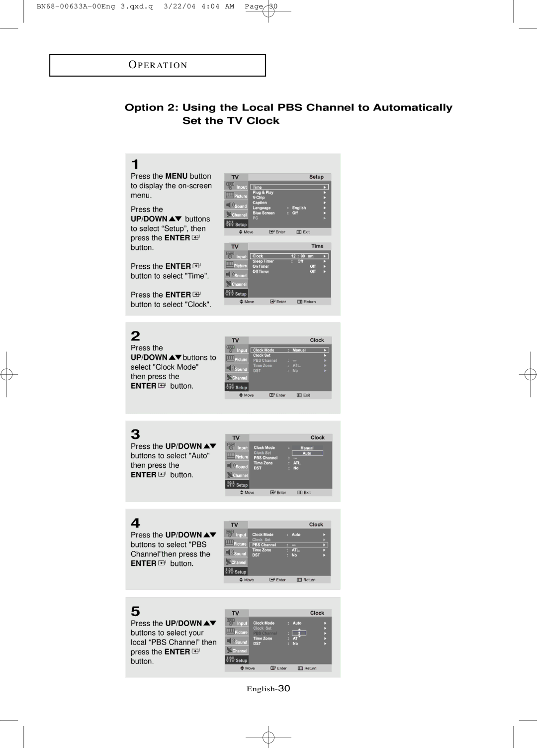 Samsung LT-P 1745, LT-P 1545, LT-P 2045 manual English-30 