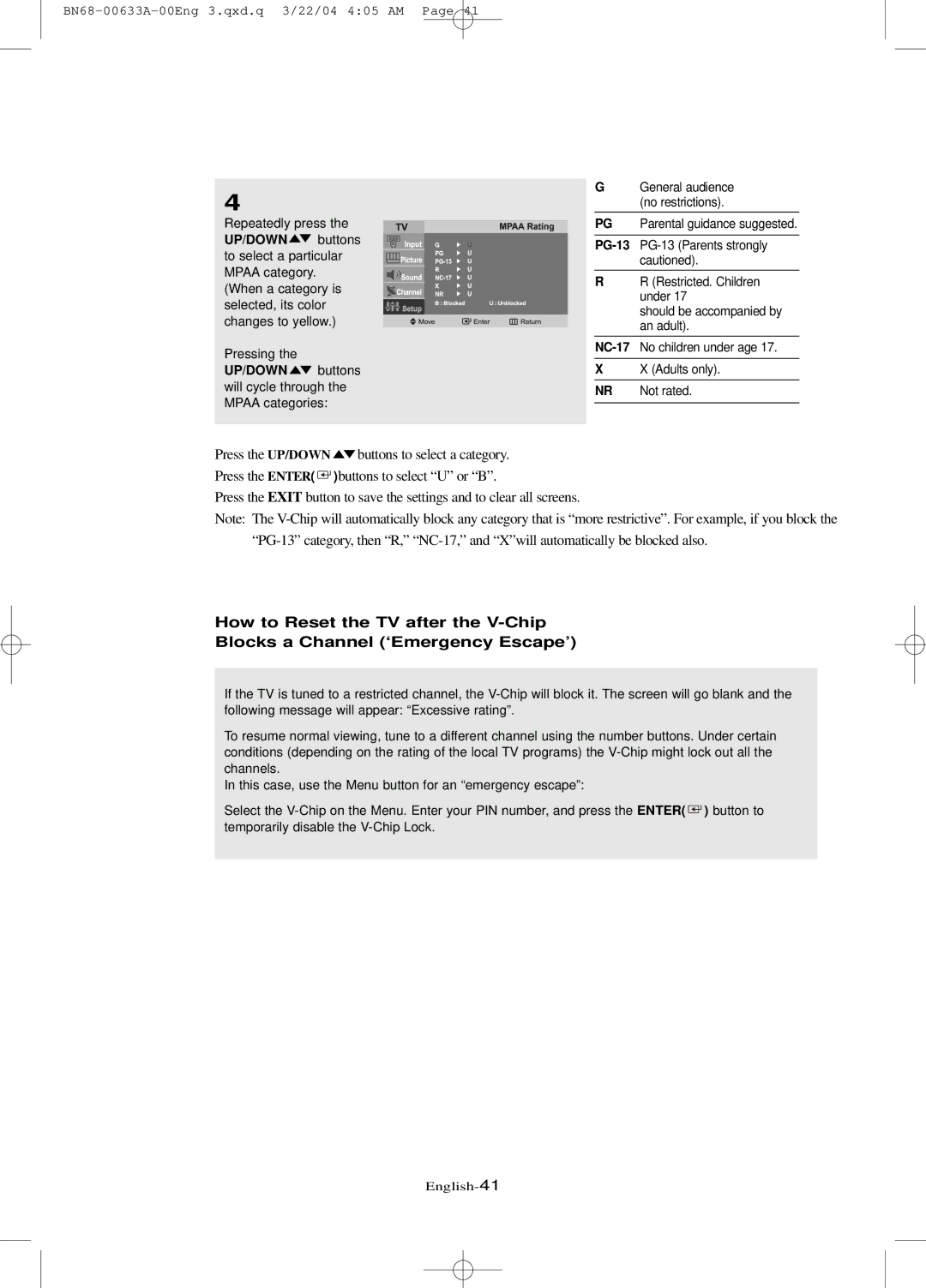 Samsung LT-P 2045, LT-P 1745, LT-P 1545 manual English-41 