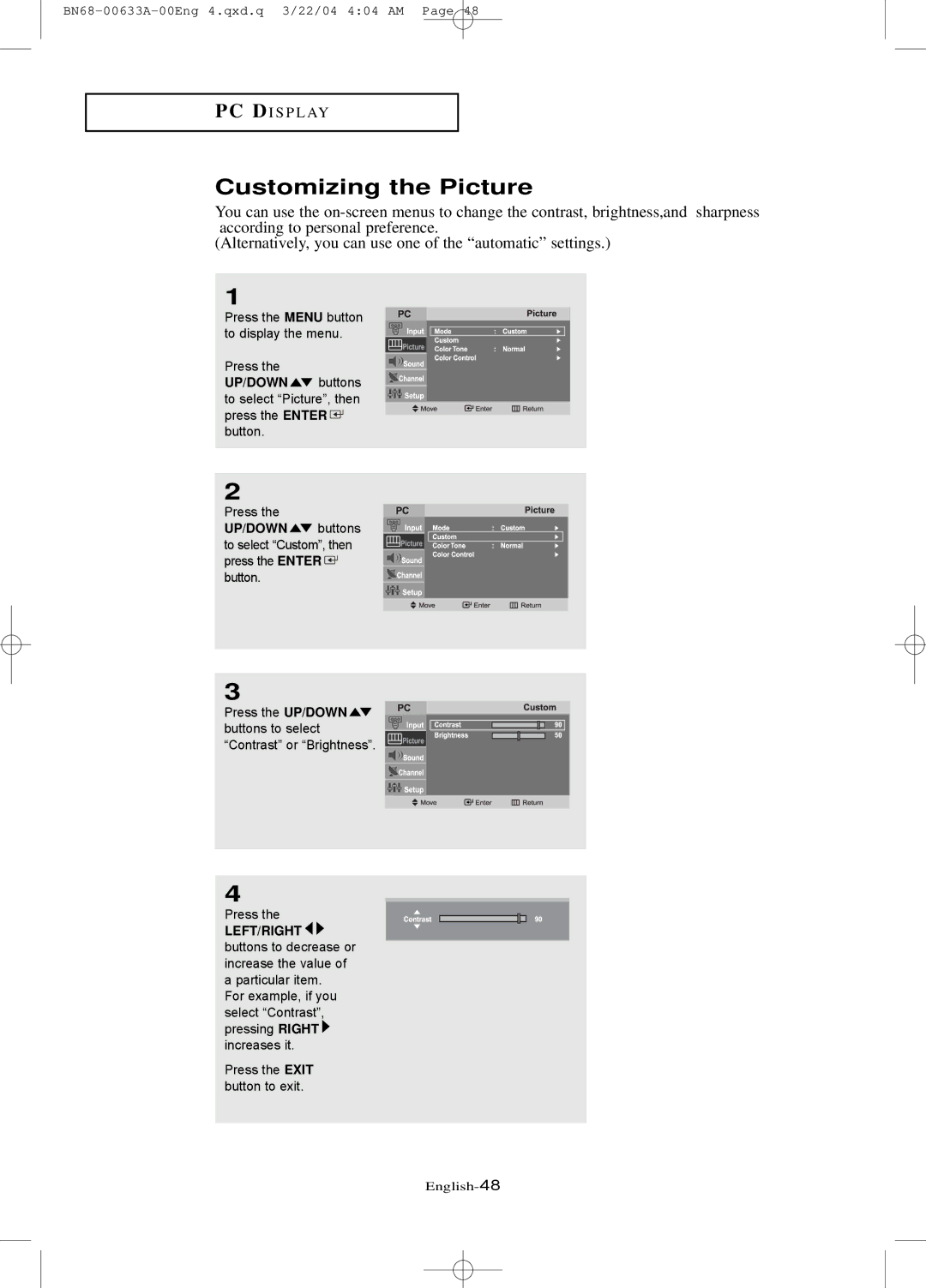 Samsung LT-P 1745, LT-P 1545, LT-P 2045 manual English-48 