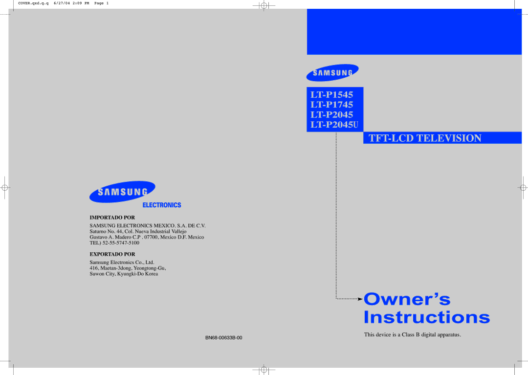 Samsung manual LT-P1545 LT-P1745 LT-P2045 LT-P2045U 