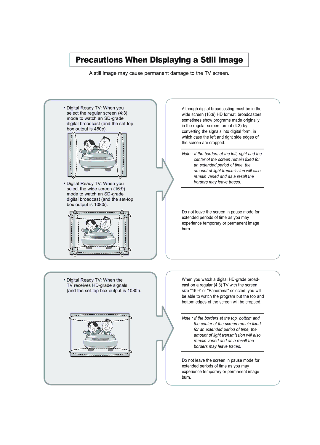 Samsung LT-P1745U manual Precautions When Displaying a Still Image 