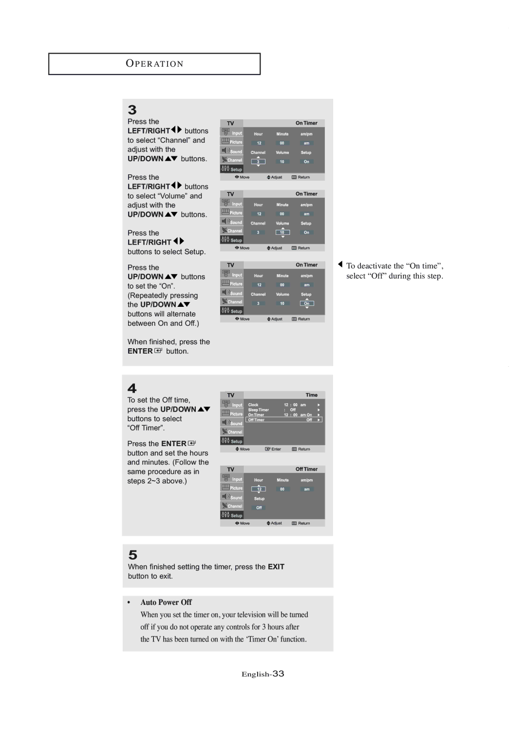 Samsung LT-P1745U manual Auto Power Off 