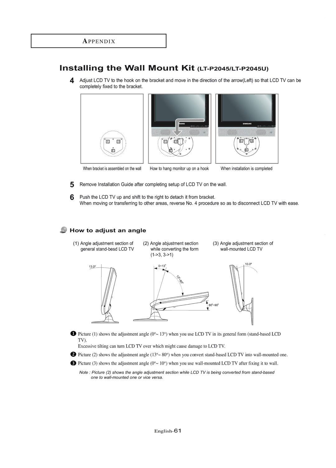 Samsung LT-P1745U manual English-61 