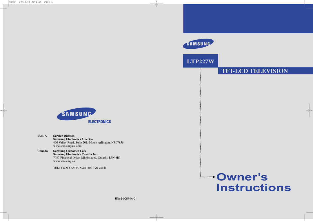 Samsung LT-P227W manual Service Division 