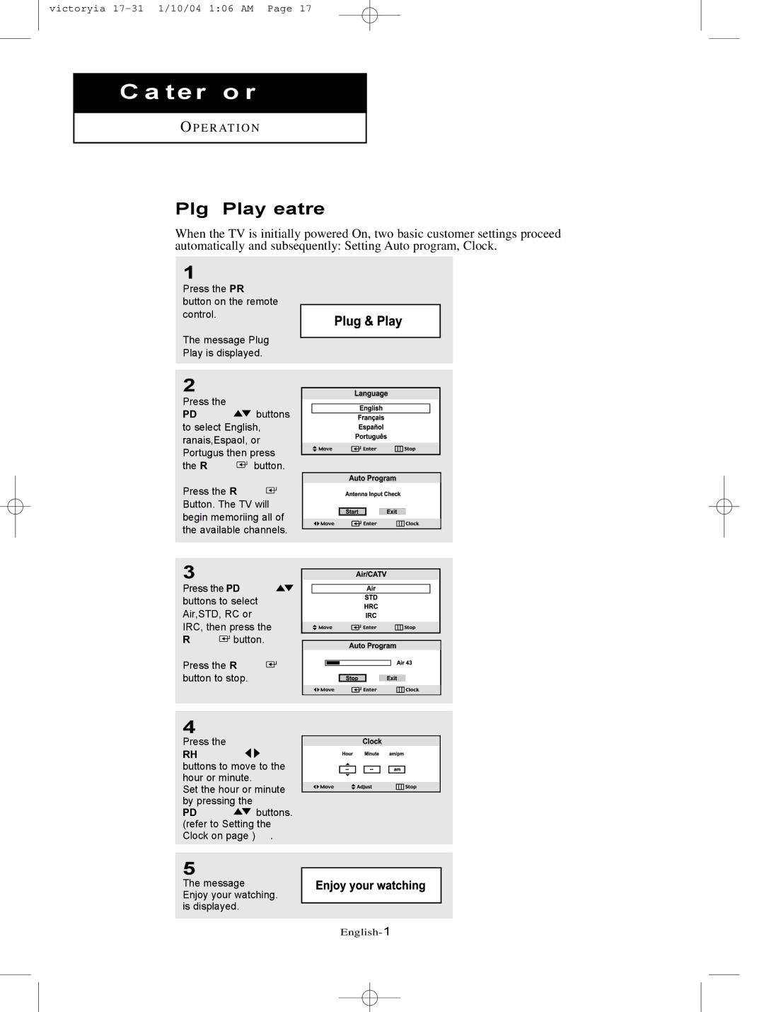 Samsung LT-P227W manual Chapter Four, Plug & Play Feature 