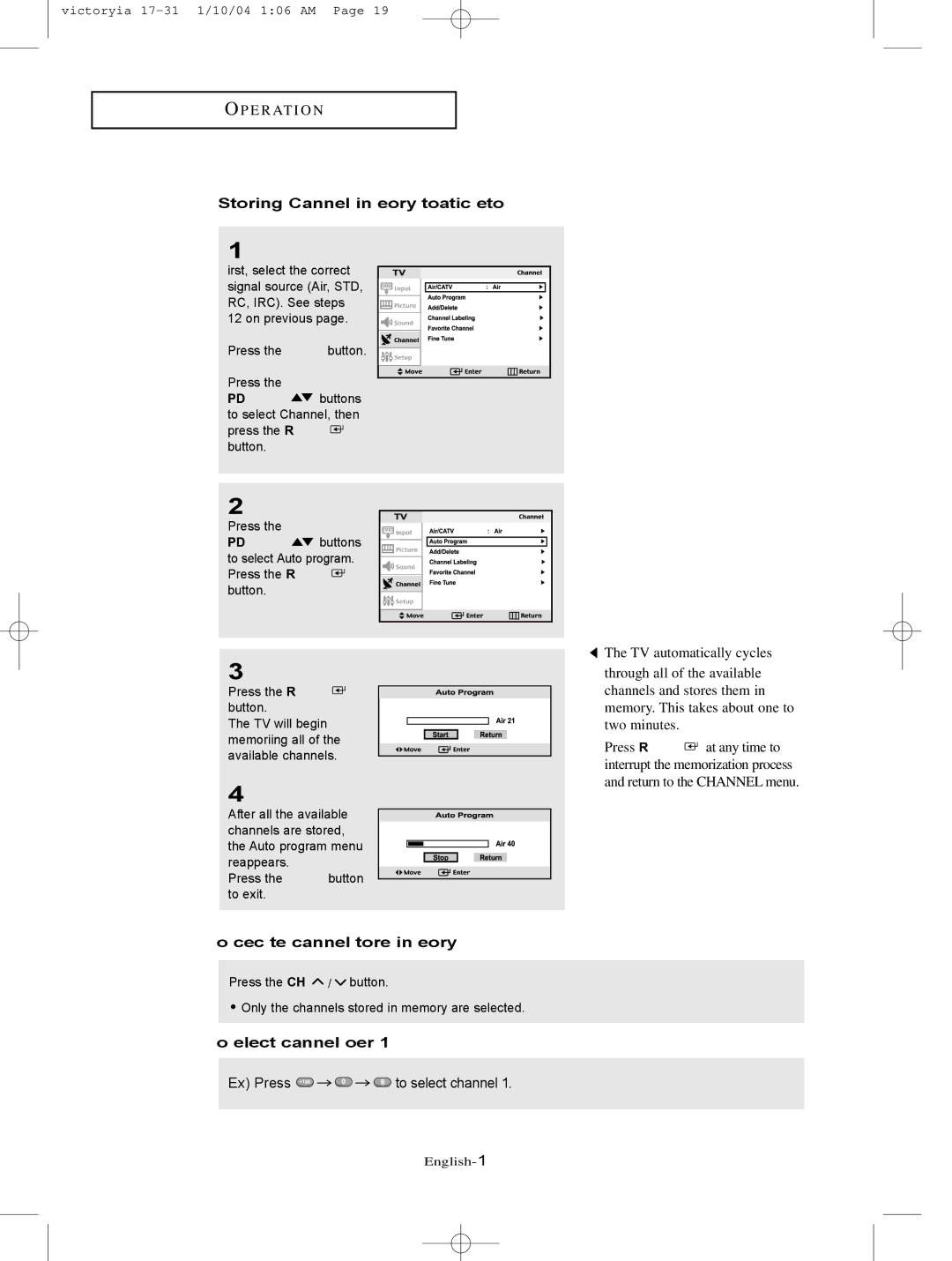 Samsung LT-P227W manual Storing Channels in Memory Automatic Method, To check the channels stored in memory 