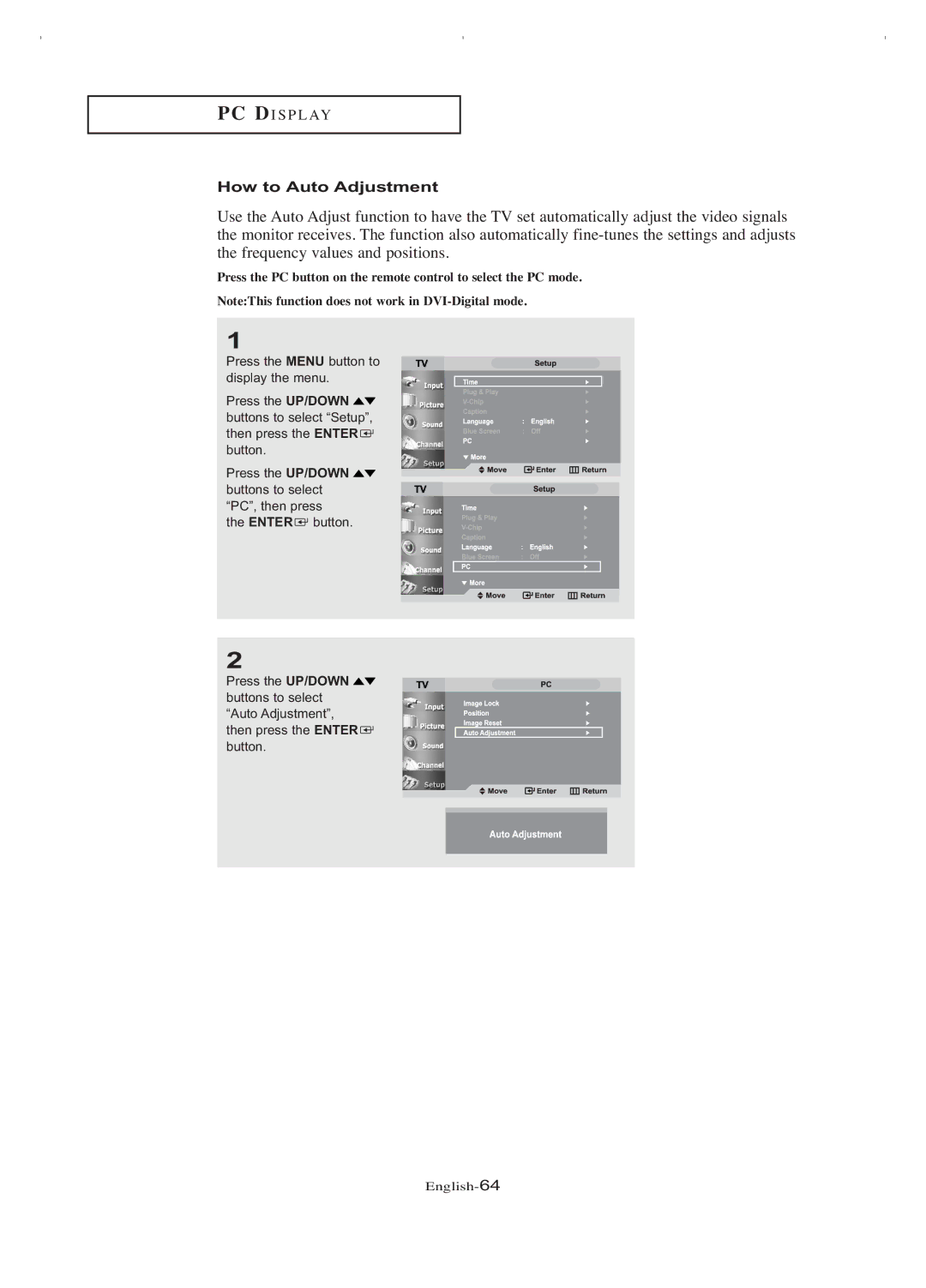 Samsung LT-P266W manual How to Auto Adjustment 