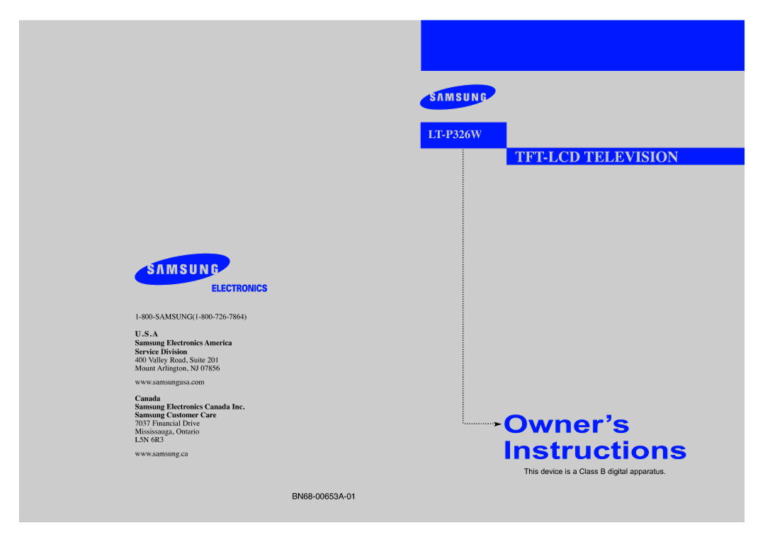 Samsung LT-P326W manual 