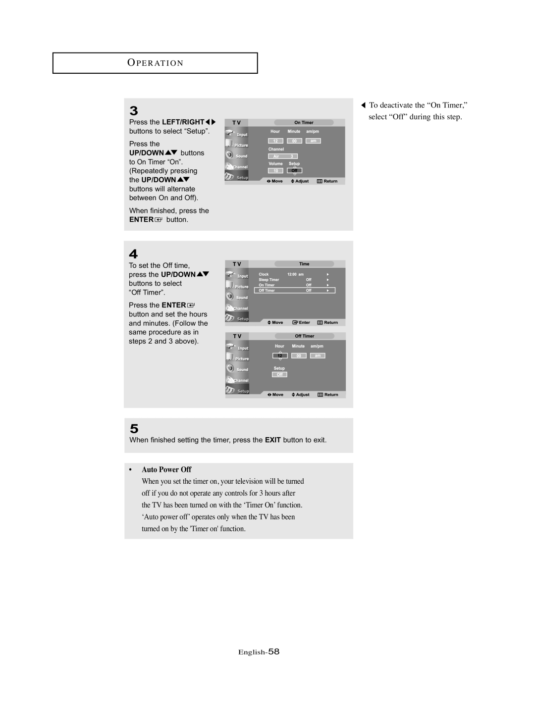 Samsung LT-P326W manual Auto Power Off 