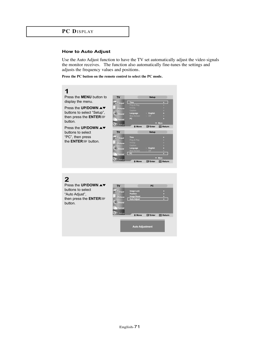 Samsung LT-P326W manual How to Auto Adjust 