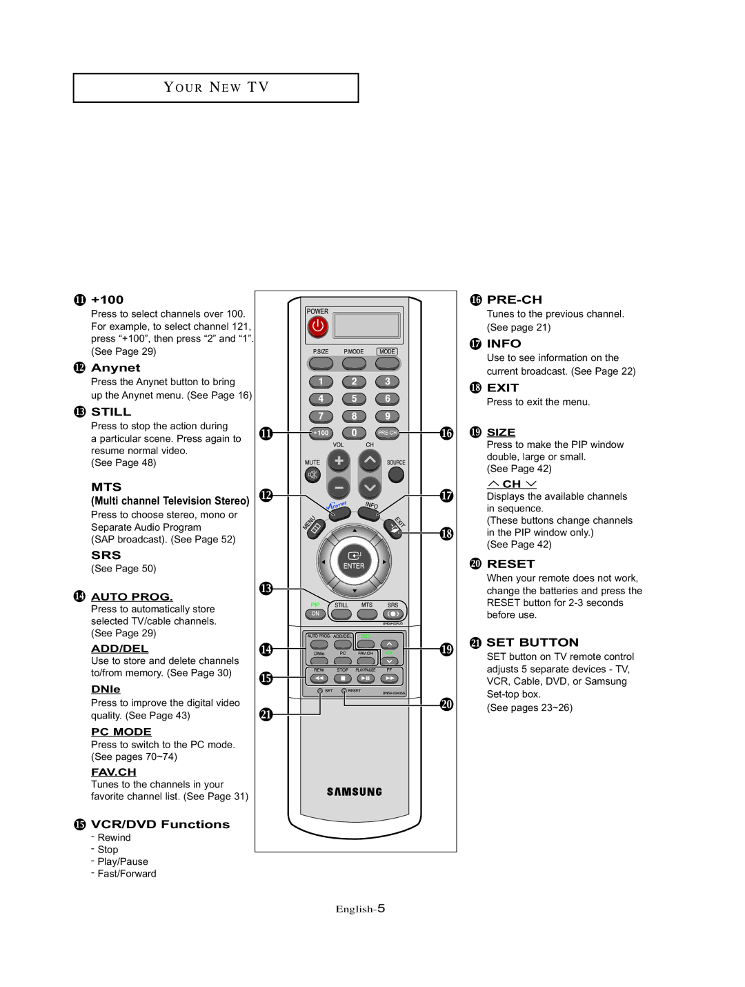 Samsung LT-P326W manual +100, Anynet, VCR/DVD Functions 