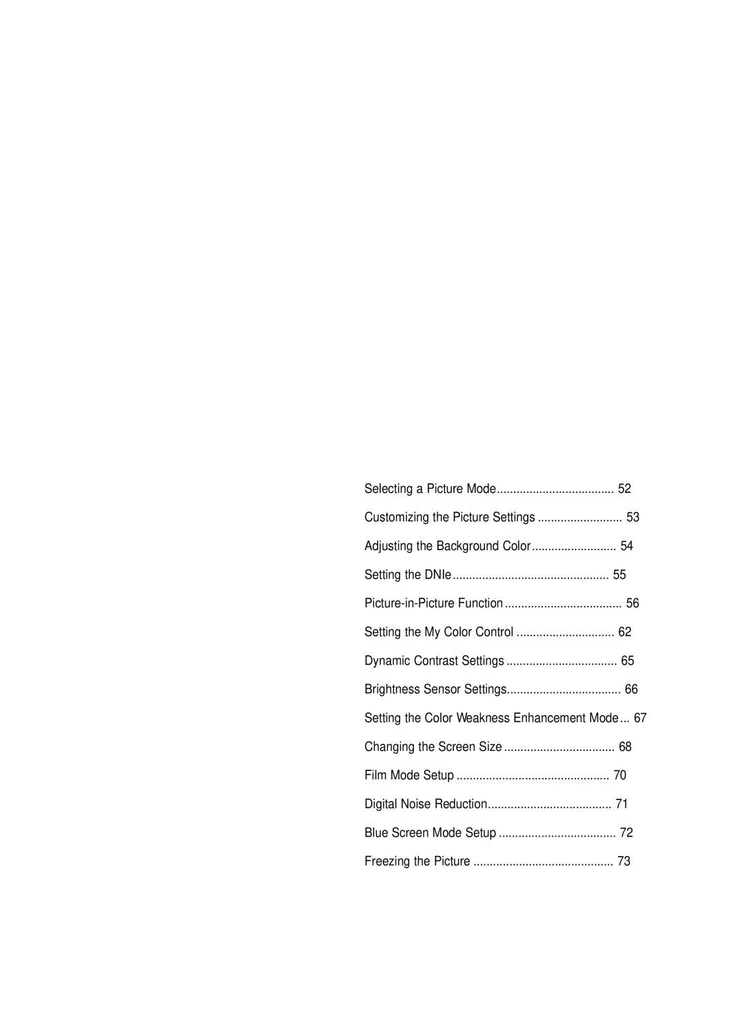 Samsung LT-P468W manual Setting the Picture, Setting the Color Weakness Enhancement Mode 