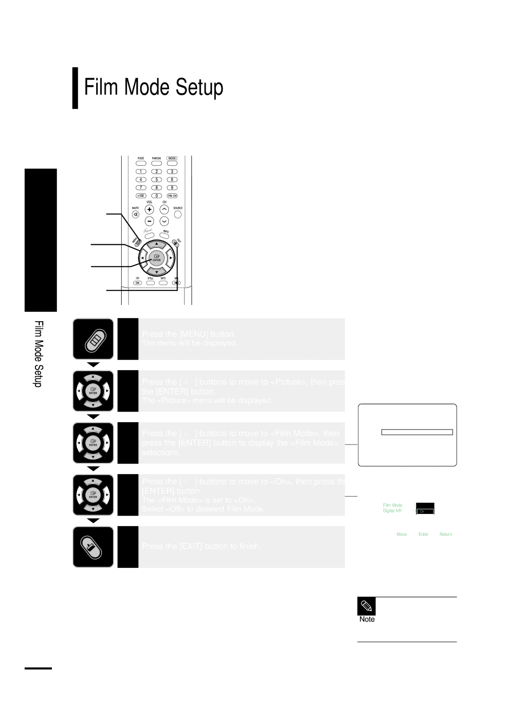 Samsung LT-P468W manual Film Mode Setup 