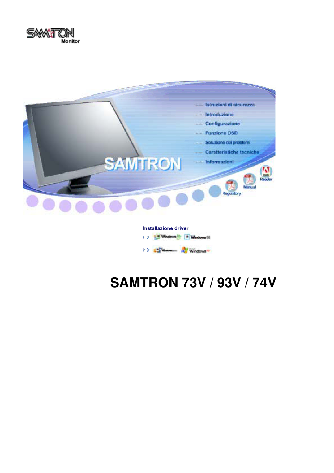 Samsung LT17GSESS/EDC manual Samtron 73V / 93V 