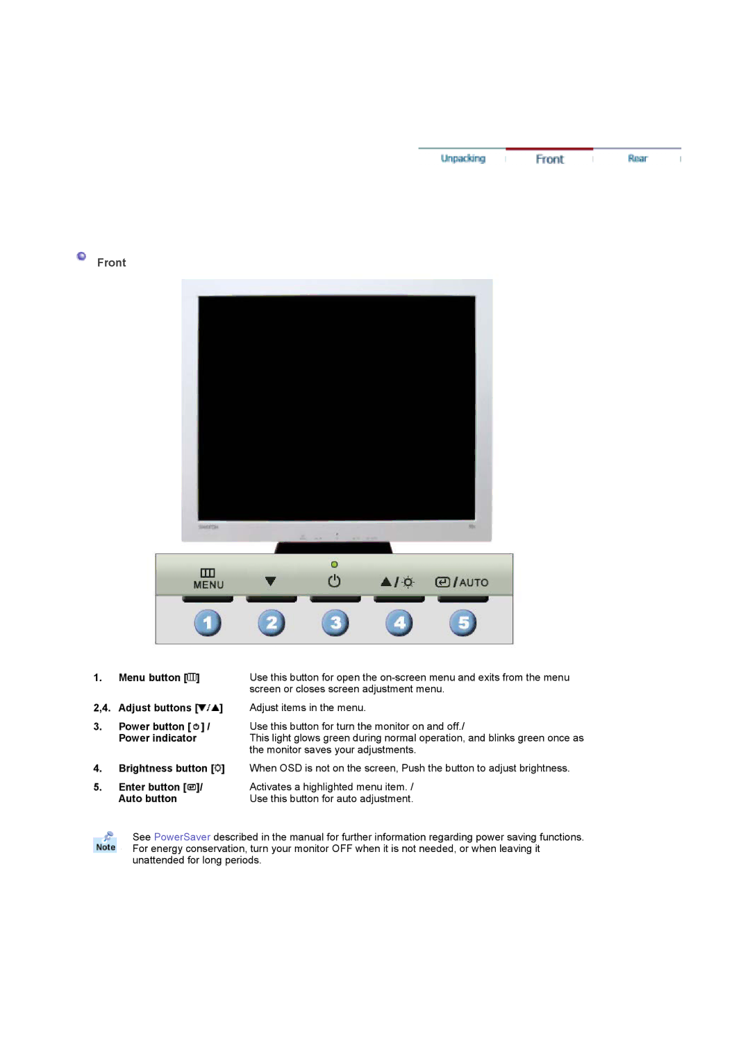 Samsung LT17GSESS/EDC, LT17GSESSZ/EDC manual Adjust buttons, Enter button 