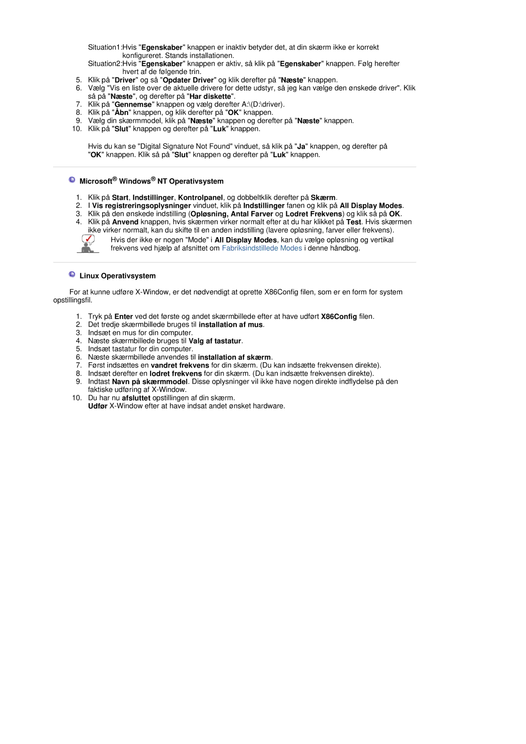 Samsung LT17GSESSZ/EDC, LT17GSESS/EDC manual Microsoft Windows NT Operativsystem 