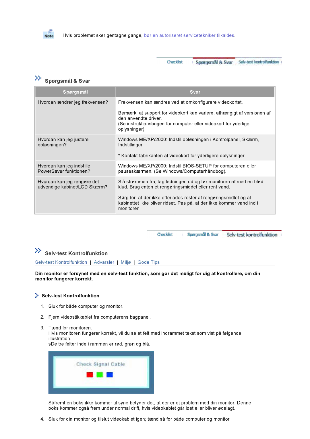 Samsung LT17GSESS/EDC, LT17GSESSZ/EDC manual Spørgsmål & Svar 