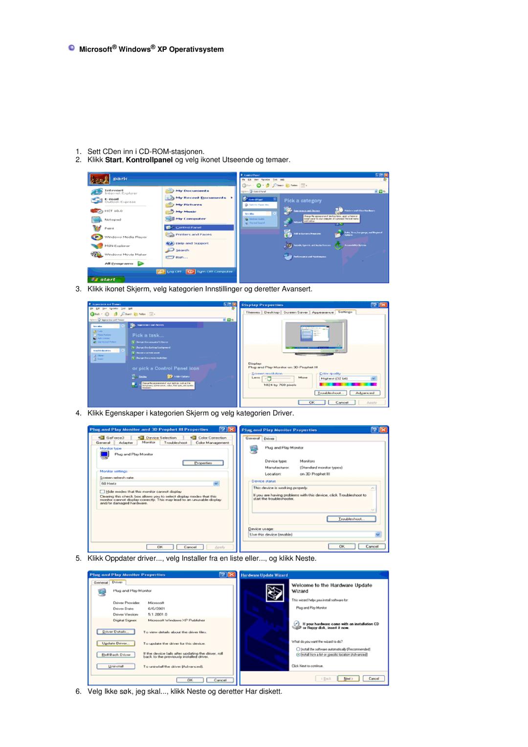 Samsung LT17GSESSZ/EDC, LT17GSESS/EDC manual Microsoft Windows XP Operativsystem 