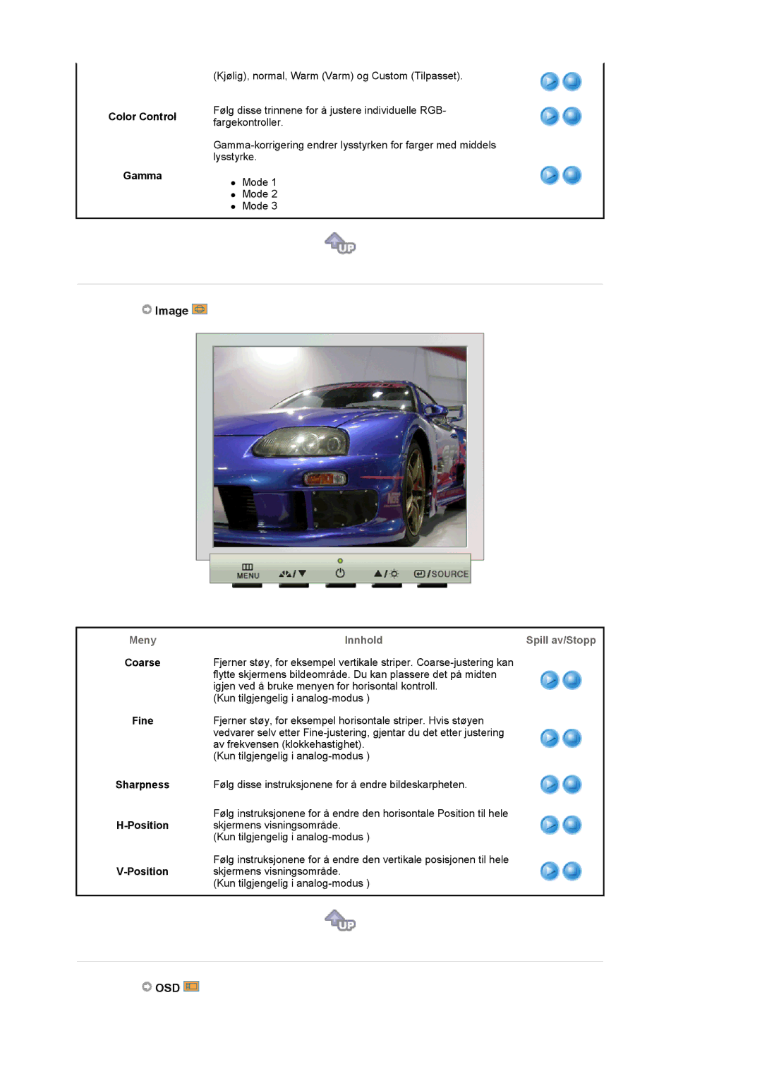 Samsung LT19GSBSS/EDC, LT19GSBSSZ/EDC manual Image, Osd, Color Control Gamma, Fine 