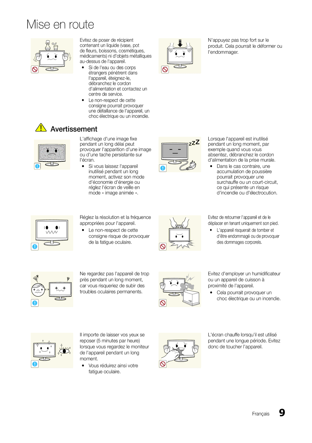 Samsung LT27A300EW/EN, LT22A300EW/EN manual Cela pourrait provoquer un choc électrique ou un incendie 