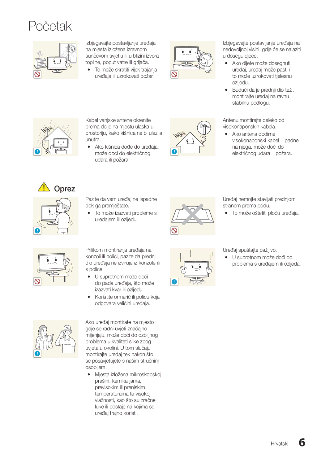 Samsung LT22A300EW/EN, LT27A300EW/EN manual Koristite ormarić ili policu koja odgovara veličini uređaja 