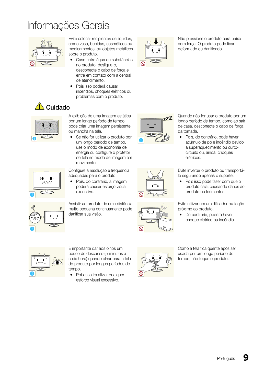 Samsung LT22A300EW/EN manual Um longo período de tempo, Use o modo de economia de, De tela no modo de imagem em Movimento 