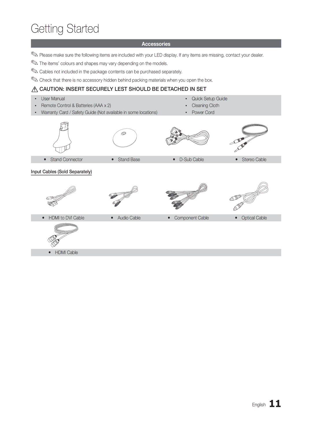 Samsung LS22B350BS/NG, LT22B350EW/EN, LS22B350BS/EN, LT27B300EWY/EN Accessories, Yy Hdmi Cable English, Quick Setup Guide 