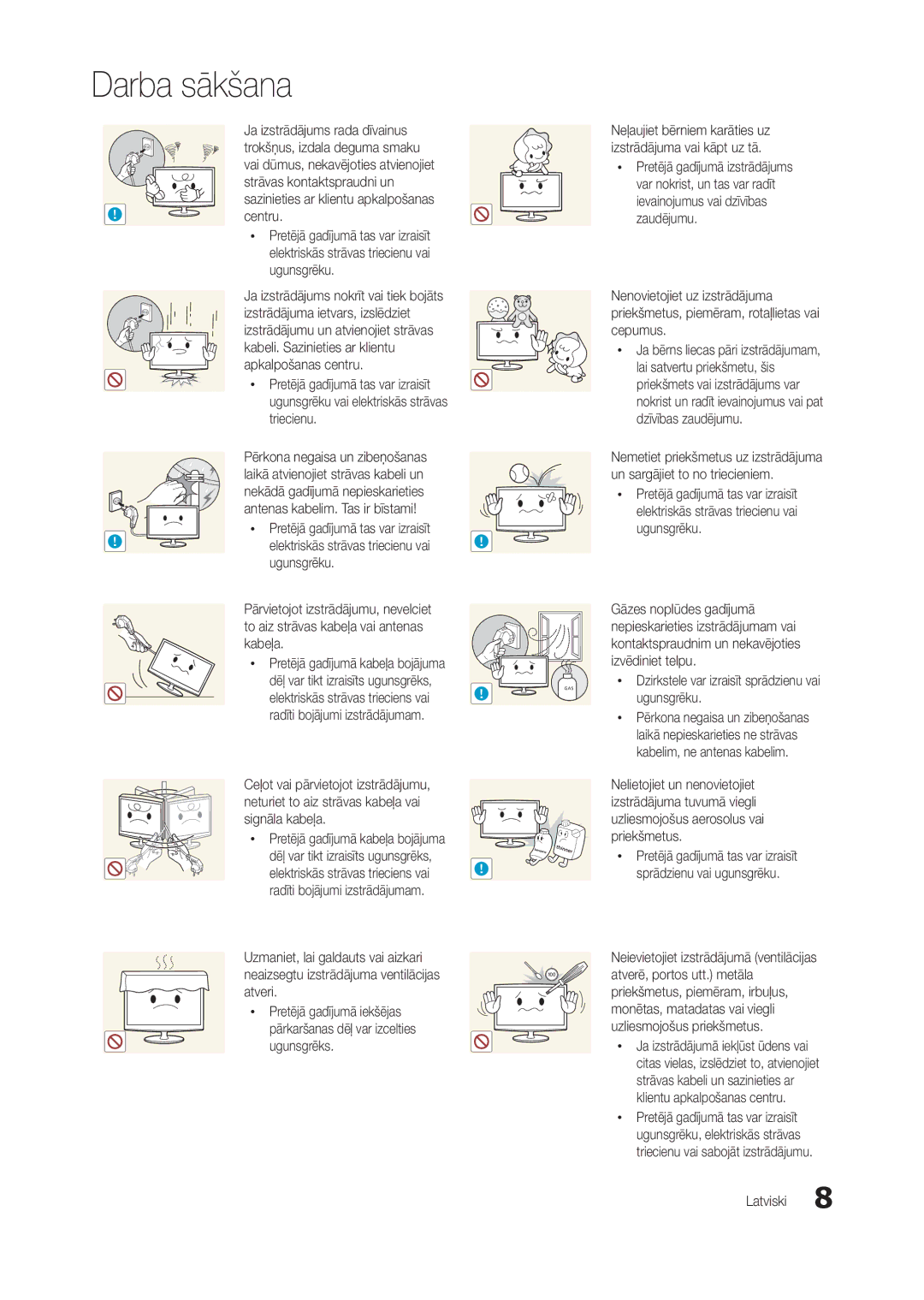 Samsung LT27B300EWY/EN, LT22B350EW/EN, LT24B300EW/EN Signāla kabeļa, Kabeli. Sazinieties ar klientu apkalpošanas centru 