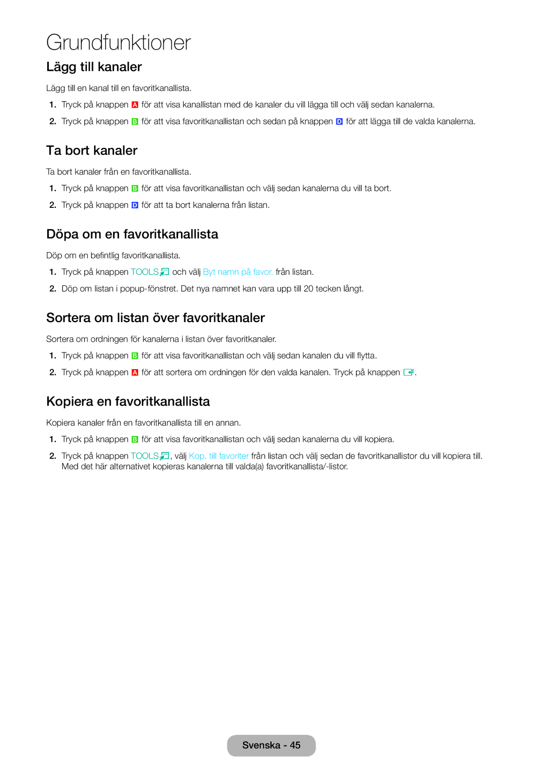 Samsung LT22D390EW/XE, LT24D391EX/XE, LT27D590EW/XE, LT27D390EX/XE, LT24D590EW/XE, LT22D390EX/XE manual Lägg till kanaler 