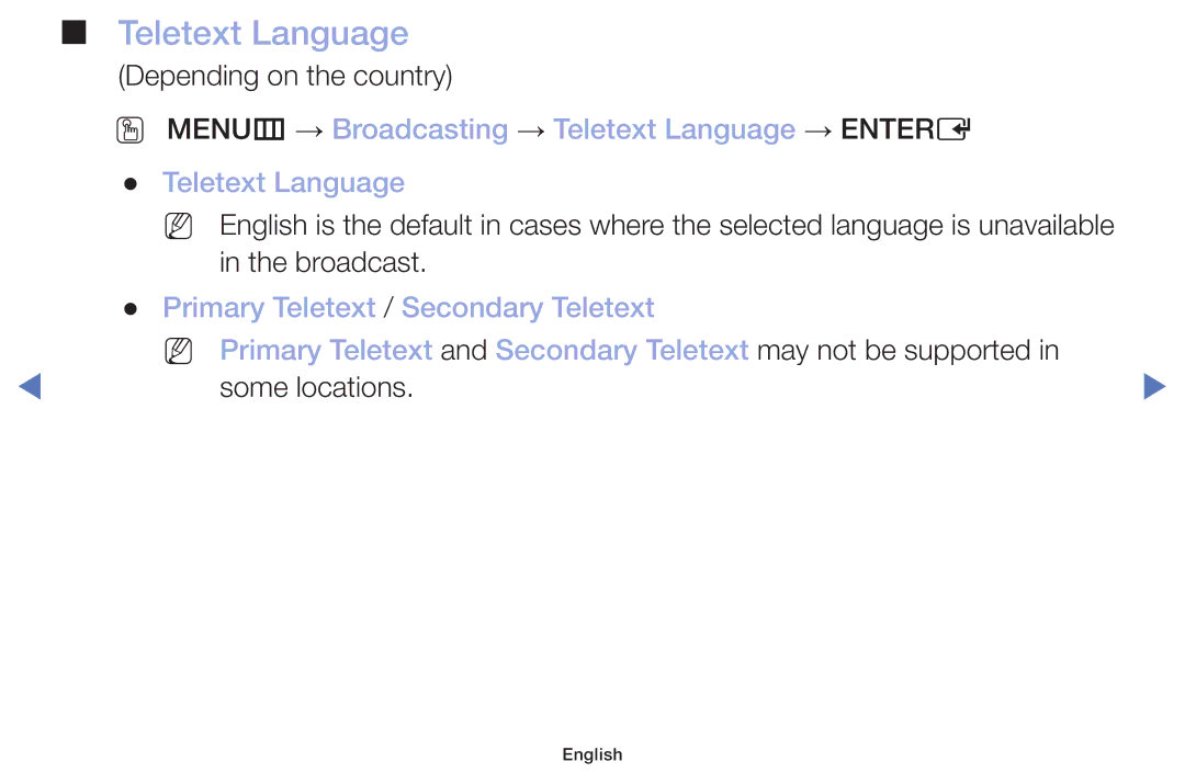 Samsung LT22E310EX/RU manual Teletext Language 