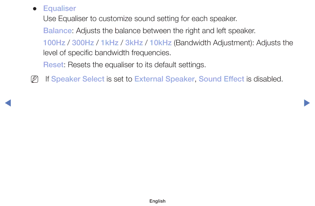 Samsung LT22E310EX/RU manual Equaliser 