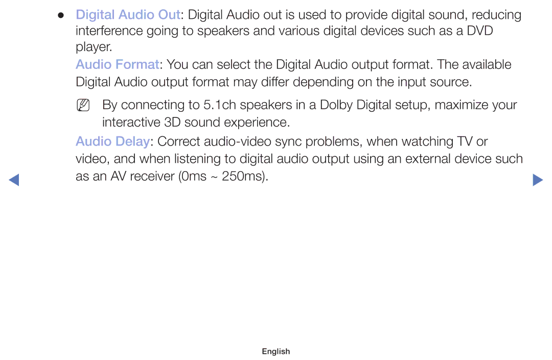 Samsung LT22E310EX/RU manual As an AV receiver 0ms ~ 250ms 