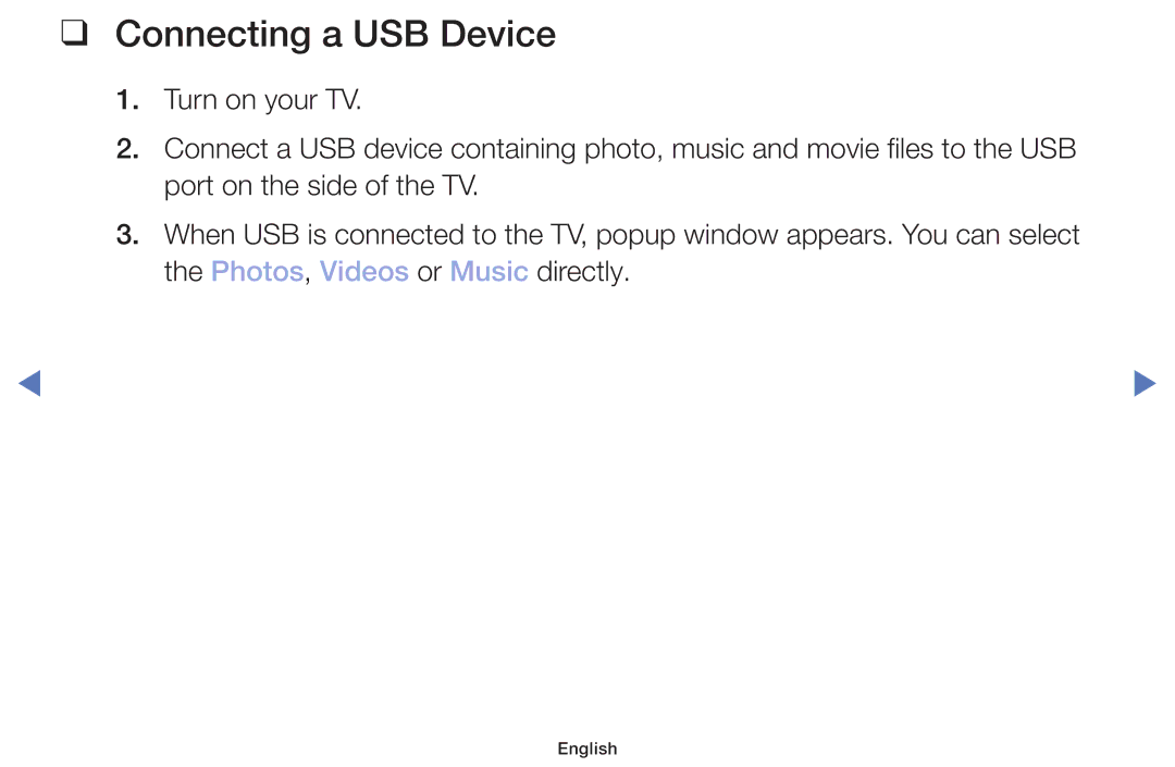 Samsung LT22E310EX/RU manual Connecting a USB Device 